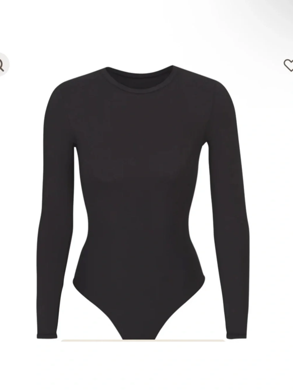 Skims Fits Everybody LONG SLEEVE CREW NECK BODYSUIT in Onyx Black Size XL NEW